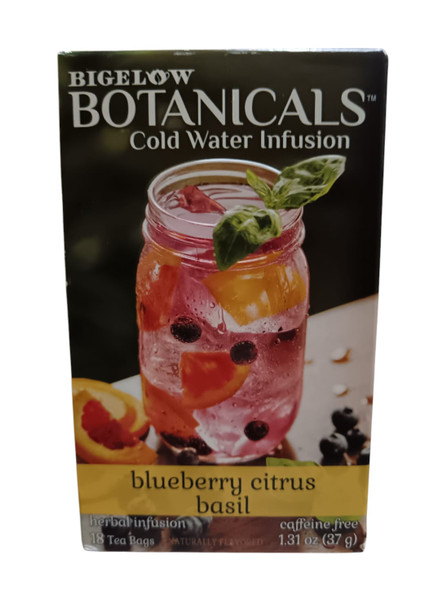 Tea, Blueberry Citrus Basil Cold Water Infusion, 18 Tea Bags -Té, Arándanos Cítricos Albahaca, Infusión de Agua Fría, 18 Bolsitas de Té