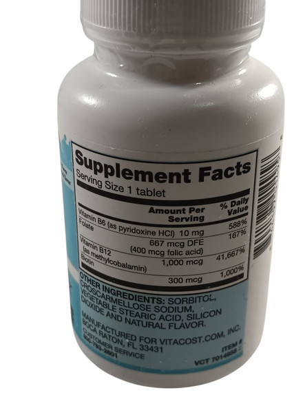 Methyl B-12, with B-6, Folate & Biotin, 1000mcg B-12, 120 Chewable Tablets -Metil B-12, con B-6, Folato y Biotina, 1000mcg B-12, 120 Tabletas Masticables Methyl B-12, with B-6, Folate & Biotin, 1000mcg B-12, 120 Chewable Tablets -Metil B-12, con B-6, Folato y Biotina, 1000mcg B-12, 120 Tabletas Masticables