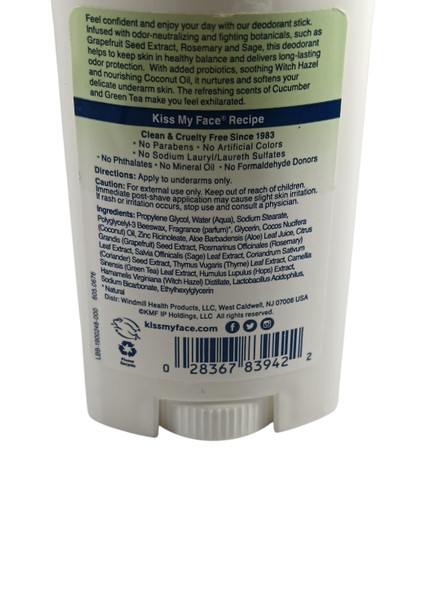 Deodorant, Cucumber & Green Tea, 2.48 oz -Desodorante, Pepino y Té Verde, 70g