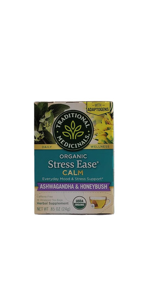 Tea, Stress Ease Calm, Ashwagandha & Honeybush, OrganiTé, Calma el Estrés, Ashwagandha y Honeybush, Orgánico, 16 bolsitas de té