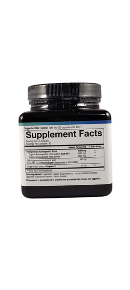 Ashwagandha + GABA, 60 Vegetarian Capsules -Ashwagandha + GABA, 60 cápsulas vegetarianas