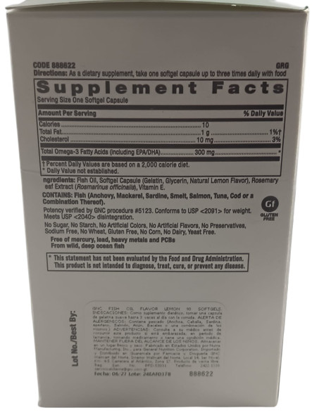 Fish Oil, 300mg, Lemon Flavor, 90 Softgels -Aceite de Pescado, 300 mg, Sabor a Limón, 90 Cápsulas Blandas