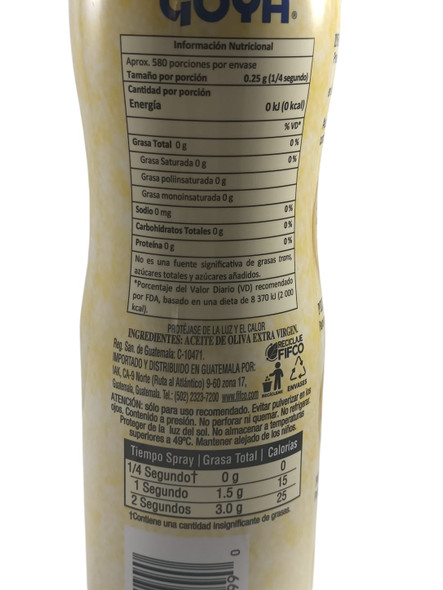 Olive Oil Spray, Extra Virgin, 145 ml - Aceite de Oliva en Spray, Virgen Extra, 145 ml