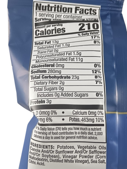 Potato Chips, Sea Salt & Vinegar, 1.5 oz - Patatas fritas, sal del mar y vinagre, 42 g