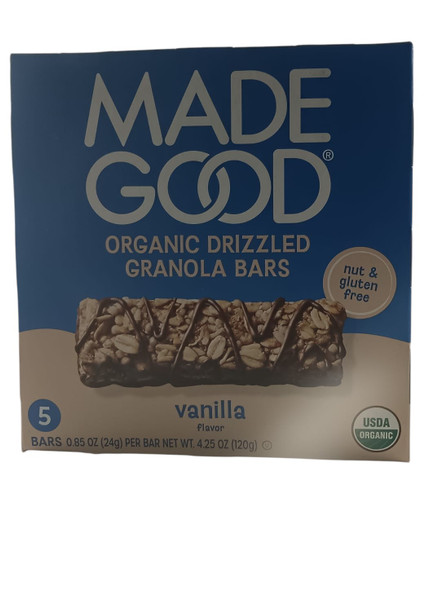 Granola Bars, Vanilla, Organic, 5 Bars -Barritas de Granola, Vainilla, Orgánicas, 5 Barritas