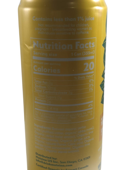 Yerba Mate, Mango Key Lime, Organic, 12 fl oz - Yerba Mate, Limón y Mango, Orgánico, 355 ml