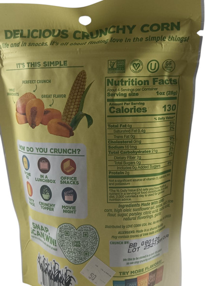 Corn Snack, Sour Cream & Onion, 4 oz -Bocadillo de Maíz, Crema Agria y Cebolla, 113 g