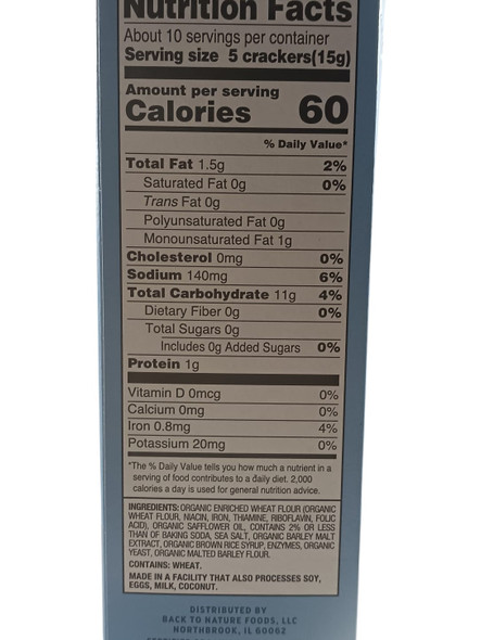 Saltine Crackers, Organic, 5.5 oz -Galletas Saladas, Orgánicas, 155 g