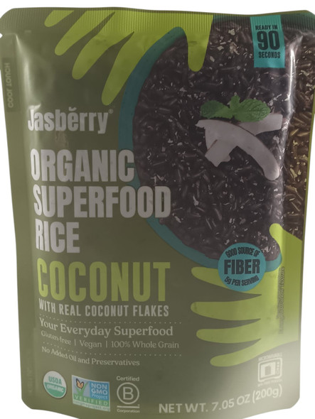 Rice, Coconut, Organic, 7.05 oz - Arroz, Cocos, Orgánico, 200 g