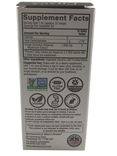 Chaga Mushroom Extract, 1000mg, 1 fl oz -Extracto de Hongo Chaga, 1000 mg, 30 ml