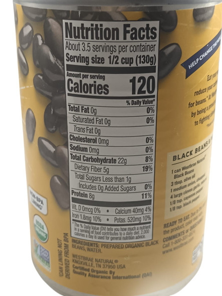 Black Beans, No Salt Added, Organic -Frijoles Negros, sin sal añadida, Orgánicos