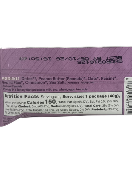Nut Butter Bites, Oatmeal Raisin, Organic, 1.4 oz - Bocaditos de mantequillas de nueces, avena y pasas, Orgánicos, 40 g