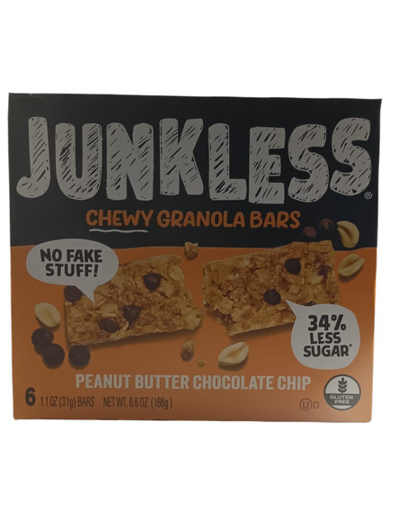 Granola Bar, Chewy Peanut Butter Chocolate Chip, Gluten-Free, 6 Bars - Barrita de Granola, con Mantequilla de Maní y Chispas de Chocolate, sin gluten, 6 Barritas