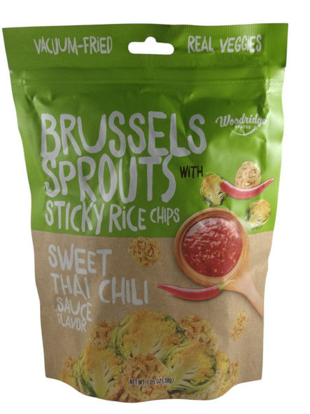 Brussels Sprouts with Sticky Rice Chips, 1.05 oz - Coles de Bruselas con chips de arroz glutinoso, 30 g
