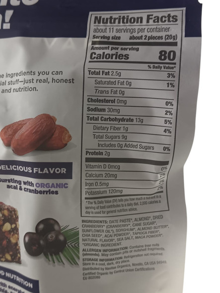 Acai Berry Bites, Organic, 8 oz. - Bocaditos  de acai, orgánico, 227 g