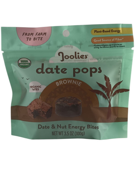 Date Pops, Brownie, Organic, 3.5 oz. - Bombones de Dátil, Brownie, Orgánico, 100 g