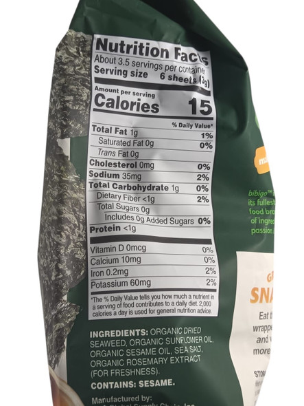 Seaweed Snack, Sesame - Aperitivo de Algas, Ajonjoli