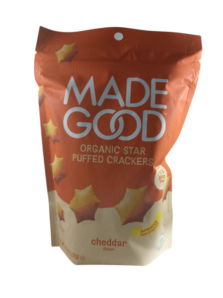 Puffed Star Crackers, Cheddar, Organic, 121g - Galletas de estrellas infladas, queso cheddar, Organica, 121 g