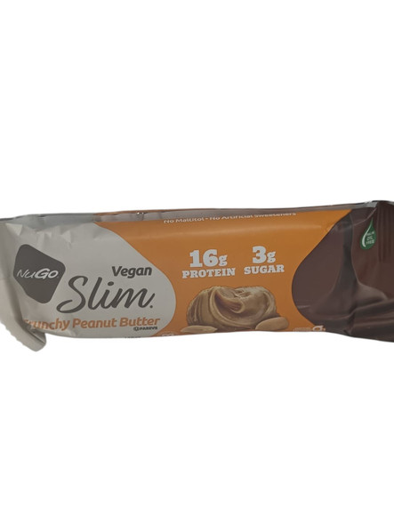 Bar, Crunchy Peanut Butter, Slim Vegan - Barrita, mantequilla de maní crujiente, vegana delgada