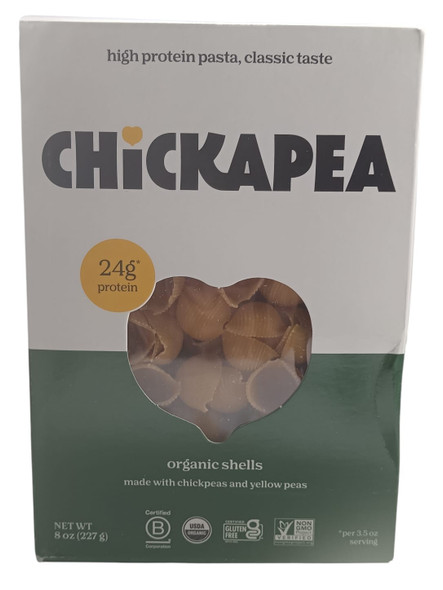 Shells, Chickpea, Organic, Gluten-Free, 8 oz - Conchas de Garbanzos, Orgánicas, Sin Gluten, 227 g