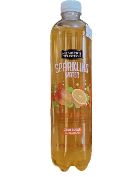 Sparkling Water, Orange Mango, Zero Sugar, 17 fl oz - Agua con Gas, Naranja y Mango, Sin Azúcar, 503 ml