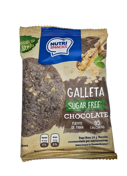 Cookie, Sugar Free, Chocolate, 1 Cookie - Galleta, Zin Azucar, Chocolate, 24g