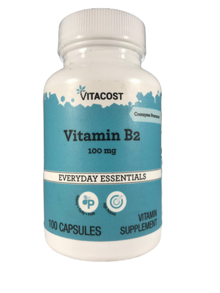 Vitamin B2, 100 mg, 100 Capsules -Vitamina B2, 100 mg, 100 Cápsulas