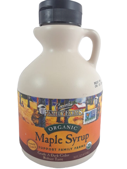 Maple Syrup, Grade A Dark, Organic, 16 fl oz. - Jarabe de Maple, grado A Oscuro, Orgánico, 16 fl oz.