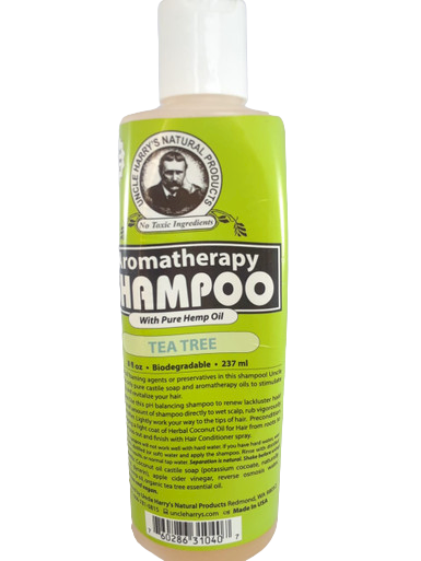 Shampoo, with Pure Hemp Oil, Tea Tree, 8 fl oz. - Champú, con Aceite puro de cáñamo, árbol de té, 8 fl oz.
