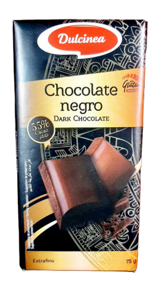 Chocolate Bar, Dark, 55% Cacao 75 gr. - Barra de Chocolate, Oscuro, 55% Cacao,75 gr.