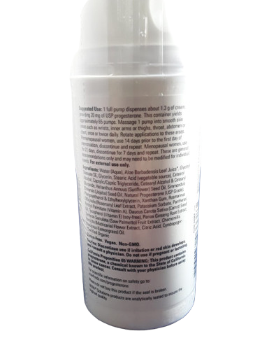 Progesterone, Unscented, 3 oz. - Progesterona, sin Aroma, 3 oz.