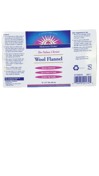 Wool Flannel for Castor Oil Packs, 12" x 17", Natural, Unbleached - Franela de Lana para Envases de Aceite de Ricino, 12" x 17", Natural, Sin Blanquear