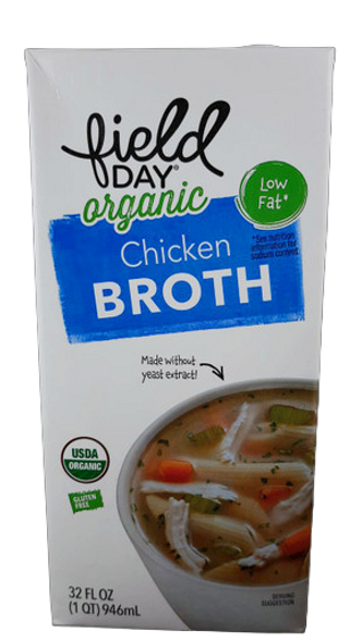 Broth, Chicken, Low Fat, Organic, 32 fl oz. - Caldo, Pollo, Bajo en Grasa, Orgánico, 32 fl oz.