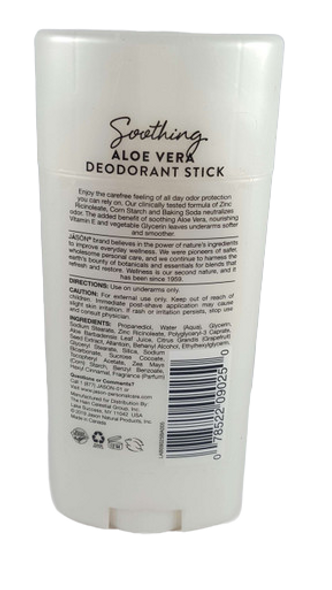 Deodorant, Aloe Vera, 2.5 oz. - Desodorante, Sábila, 2.5 oz.