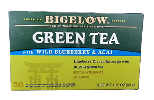Tea, Green with Wild Blueberry and Acai, 20 Tea bags -Té Verde con Arándanos Silvestres y Acai, 20 Bolsitas de Té Tea, Green with Wild Blueberry and Acai, 20 Tea bags -Té Verde con Arándanos Silvestres y Acai, 20 Bolsitas de Té