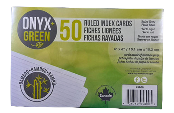 Index Cards, 4 x 6, Ruled, Bamboo -Tarjetas de Indexación, 4 x 6, Ruled, Bamboo