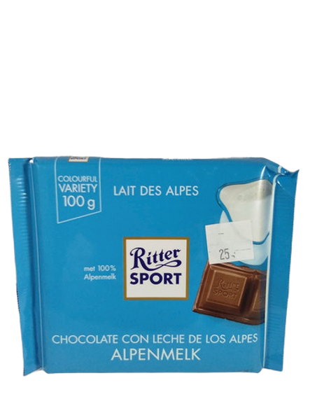 Chocolate, Alpine Milk, 100g - Chocolate con Leche de los Alpes