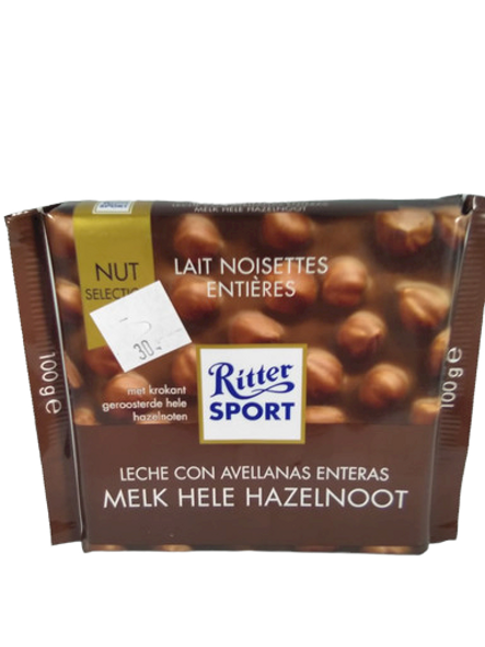Chocolate, Milk with Whole Hazelnuts, 100g -Chocolate, Leche con Avellanas Enteras, 100g Chocolate, Milk with Whole Hazelnuts, 100g -Chocolate, Leche con Avellanas Enteras, 100g