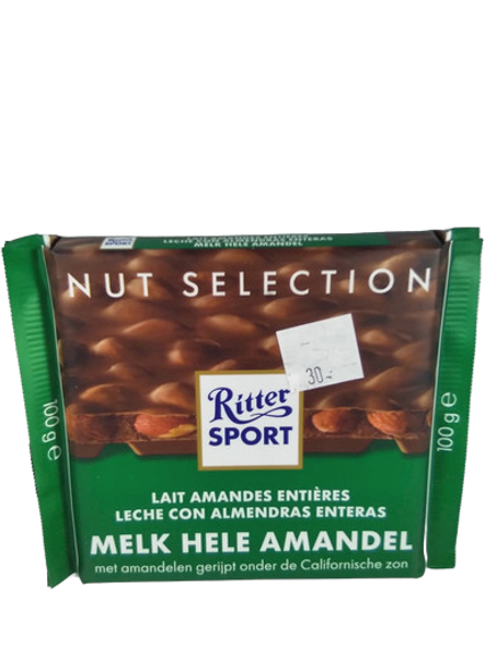 Chocolate Milk with Whole Almonds, 100g -Leche de Chocolate con Almendras Enteras, 100g