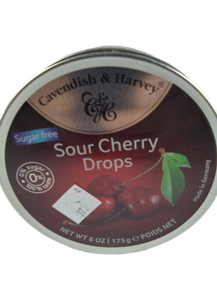 Sour Cherry Drops, 175g -Gotas de Cereza Agria, 175g