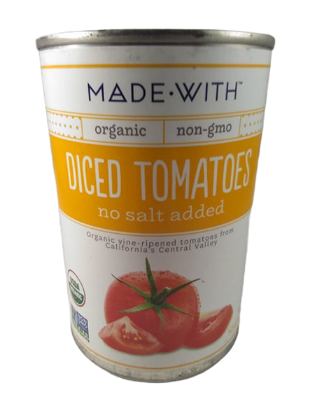 Diced Tomatoes, No Salt Added, Organic -Tomates en dados, sin sal añadida, orgánicos