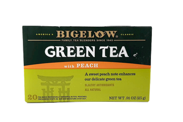 Tea, Green Peach, 20 Bags - Té, Melocotón Verde, 20 Bolsitas