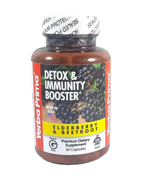 Detox & Immunity Booster, Elderberry & Beetroot, 90 Capsules- Desintoxicación y Refuerzo de la Inmunidad, Baya de Saúco y Remolacha, 90 Cápsulas