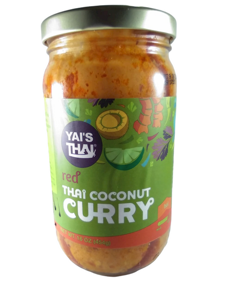 Red Thai Coconut Curry Sauce, 16 oz. -Salsa Roja de Curry de Coco Tailandés, 16 oz.
