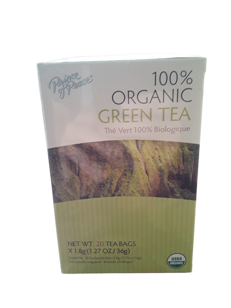 Tea, Green, Organic, 20 Bags  -Té verde orgánico, 20 bolsitas