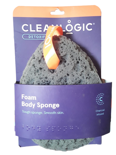 Foam Body Sponge, Charcoal Infused -Esponja Corporal de Espuma, con Carbón Vegetal