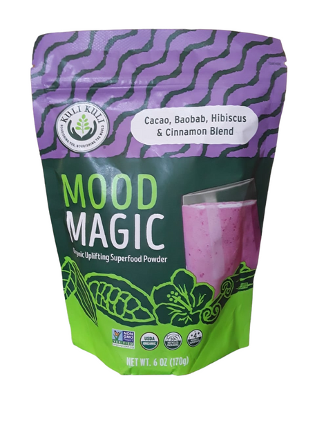 Mood Magic, Cacao, Boabab, Hibiscus & Cinnamon, Organic, 6 oz -Magia Mental, Cacao, Boabab, Jamaica y Canela, Orgánica, 170g