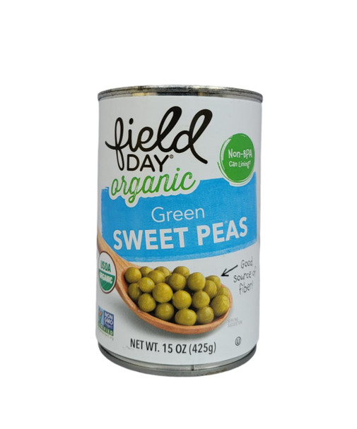 Green Sweet Peas, Organic, 15 oz -Guisantes Verdes, Orgánicos, 425g