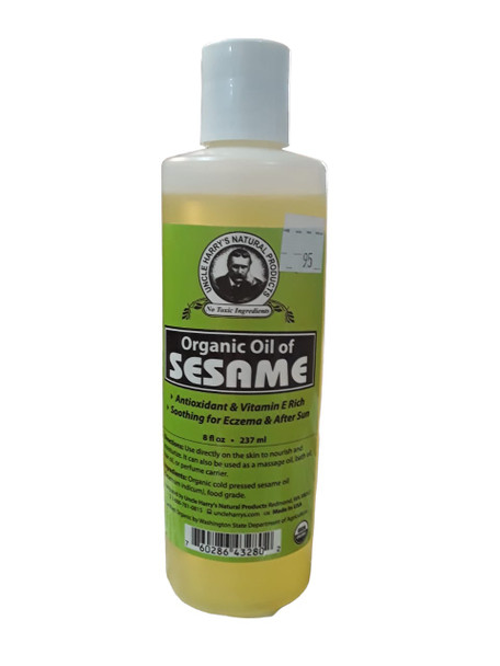 Sesame Oil, Organic, 8 oz -Aceite de Ajonjoli, Orgánico, 8 oz