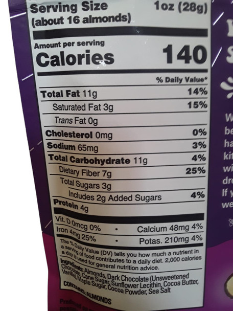 Almonds, Super Dark & Sea Salt, 3.5 oz -Almendras, Súper Oscuras y Sal Marina, 3.5 oz